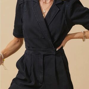 Day + Moon Black Denim Romper